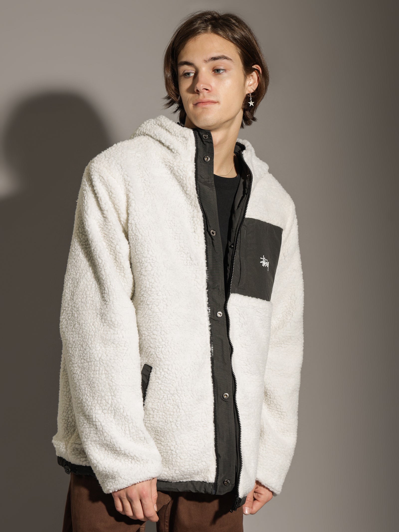 Stock Sherpa Reversible Jacket in Black - Glue Store NZ