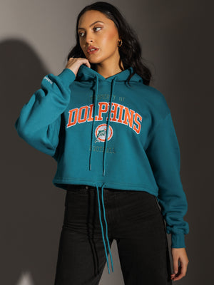 Mitchell & Ness - Miami Dolphins Vintage Arch Crop Hoodie in Faded