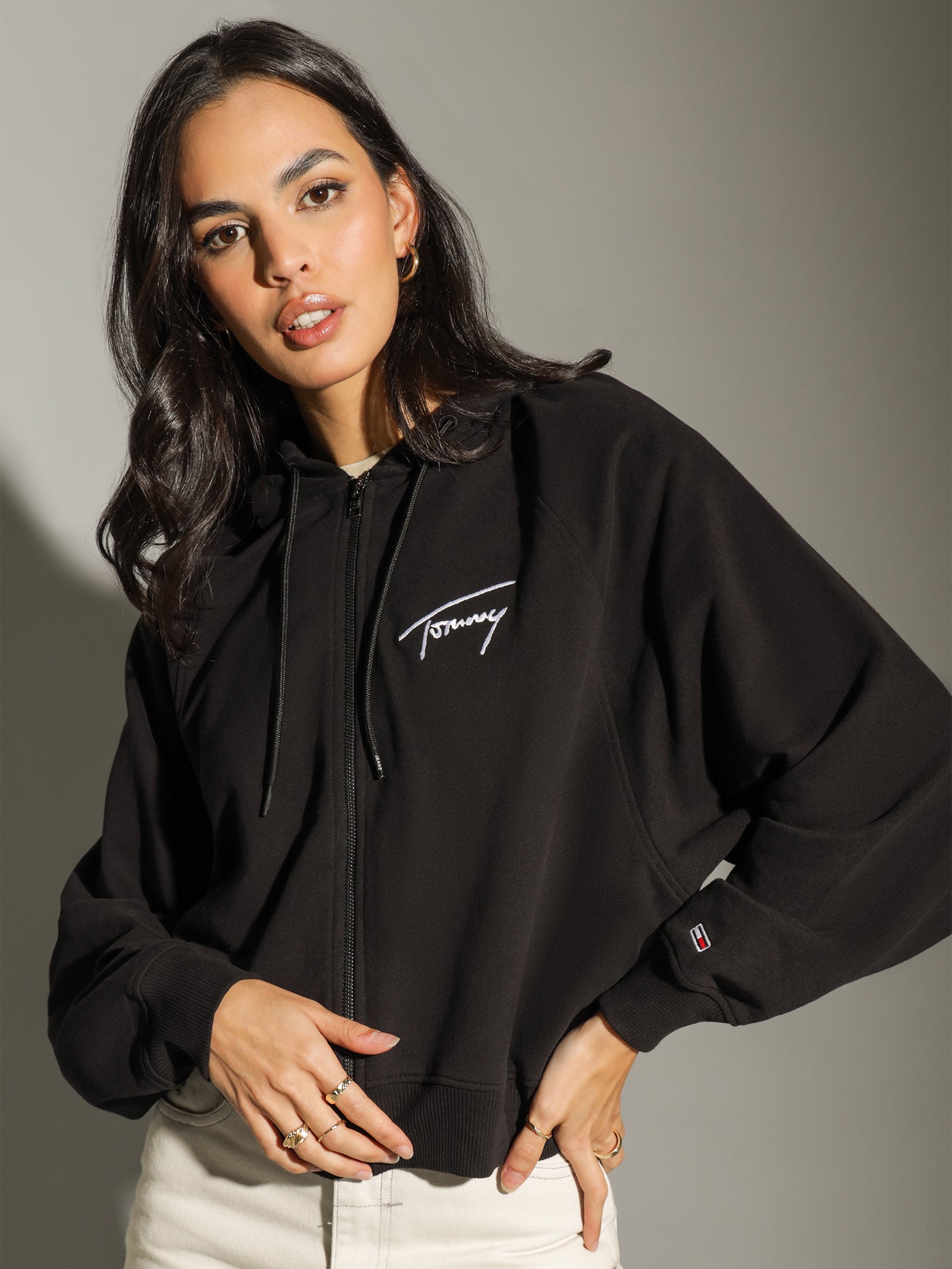 Signature Boxy Zip-Thru Hoodie