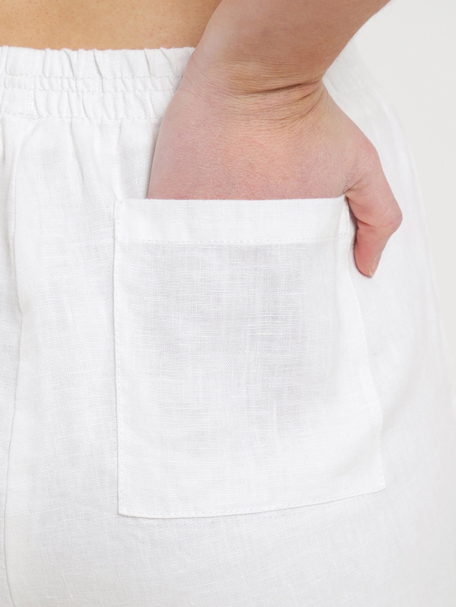 Rynn Linen Split Pants in White - Glue Store NZ