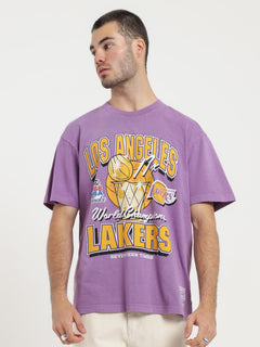 Mitchell & Ness Los Angeles Lakers Vintage Finals Tee Faded Purple