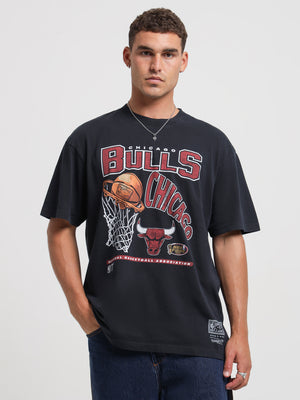 Chicago Bulls T-Shirt in Faded Black - Glue Store