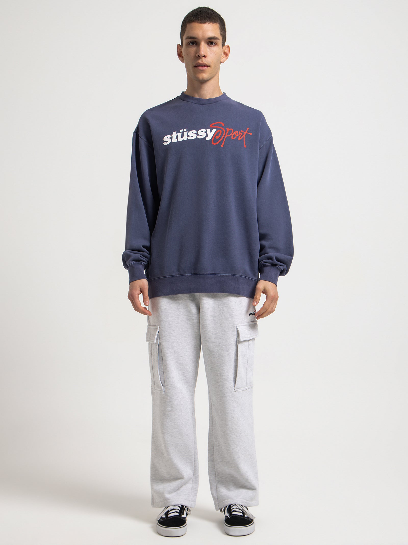 Stussy Sport 50-50 Crew in Pigment Navy - Glue Store NZ