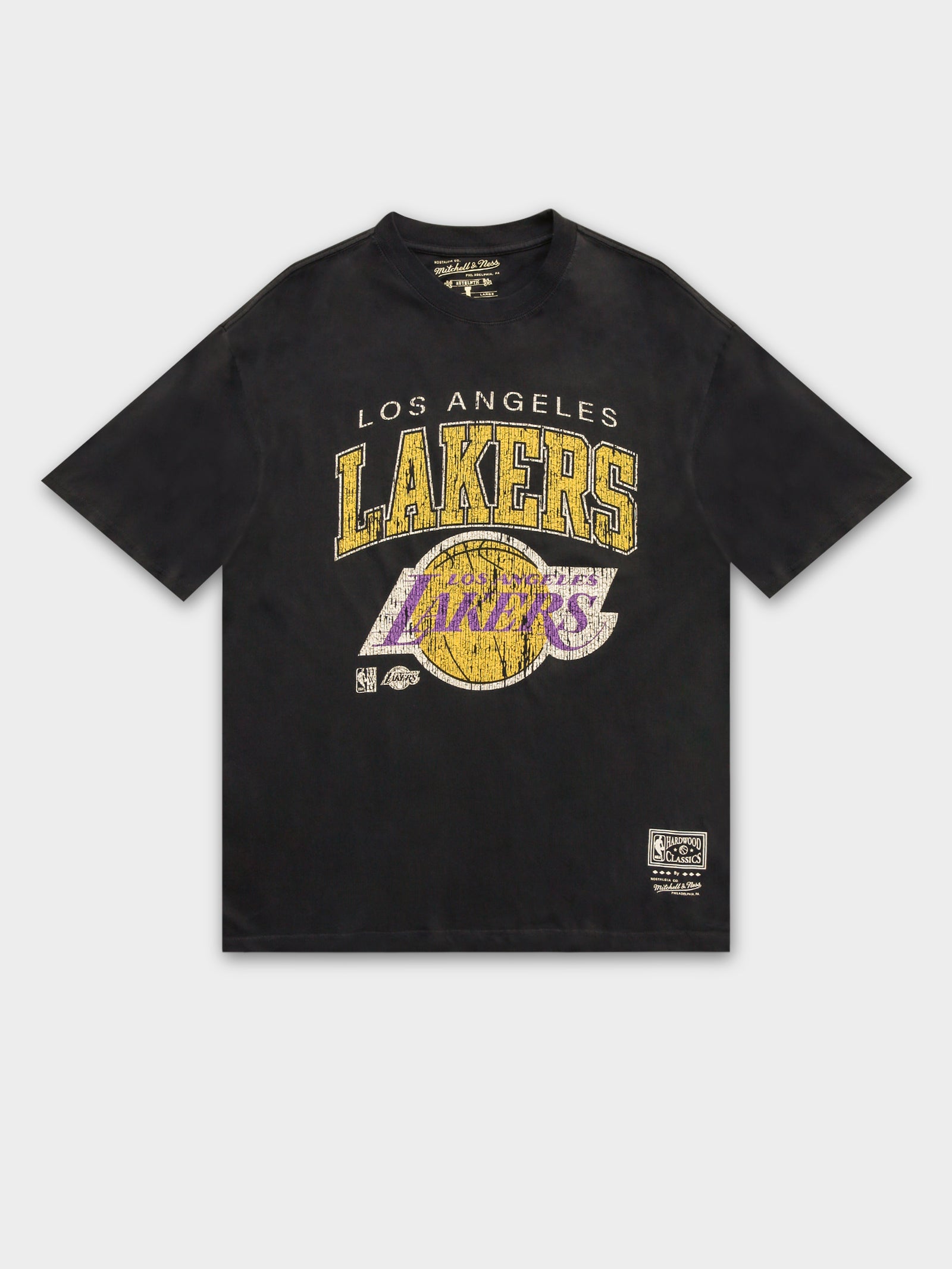 Mitchell & Ness Los Angeles Lakers XL Arch Vintage T-Shirt Faded Black